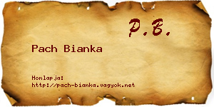 Pach Bianka névjegykártya
